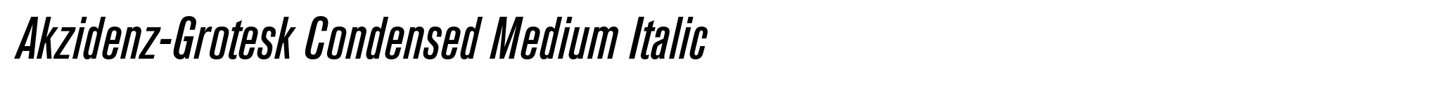Akzidenz-Grotesk Condensed Medium Italic image